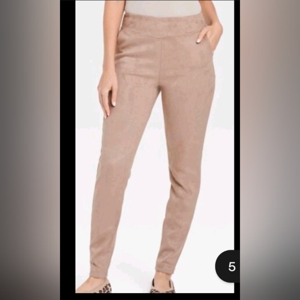A New Day Faux Suede Leggings with Pockets Tan Size S 4-6